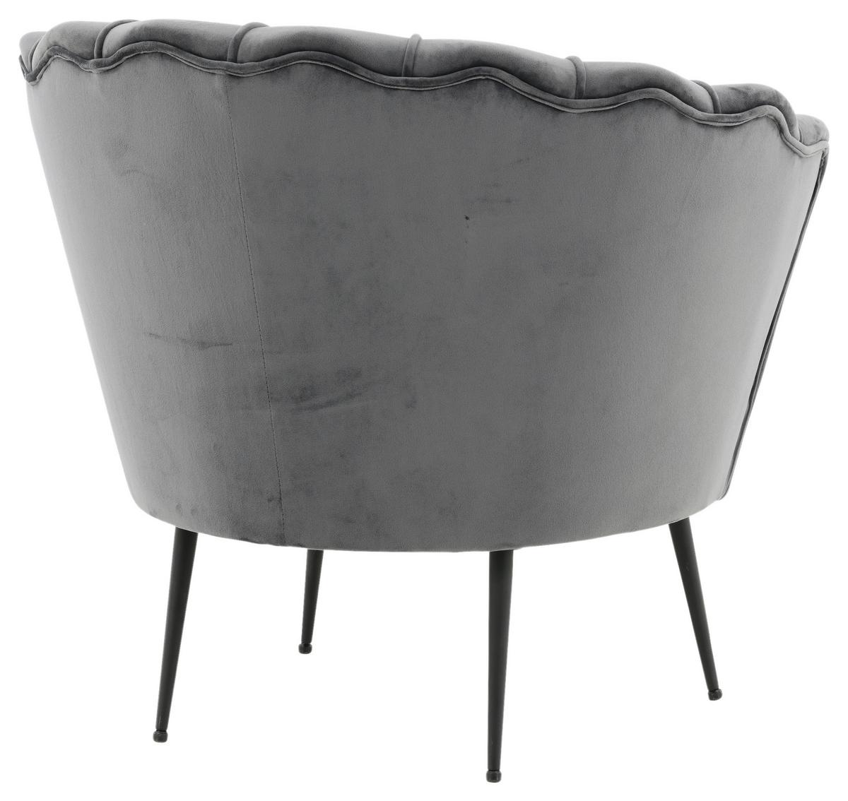Sessel Calais - Dunkelgrau/Schwarz, Design, Textil/Metall (83/76/77cm) - Livetastic