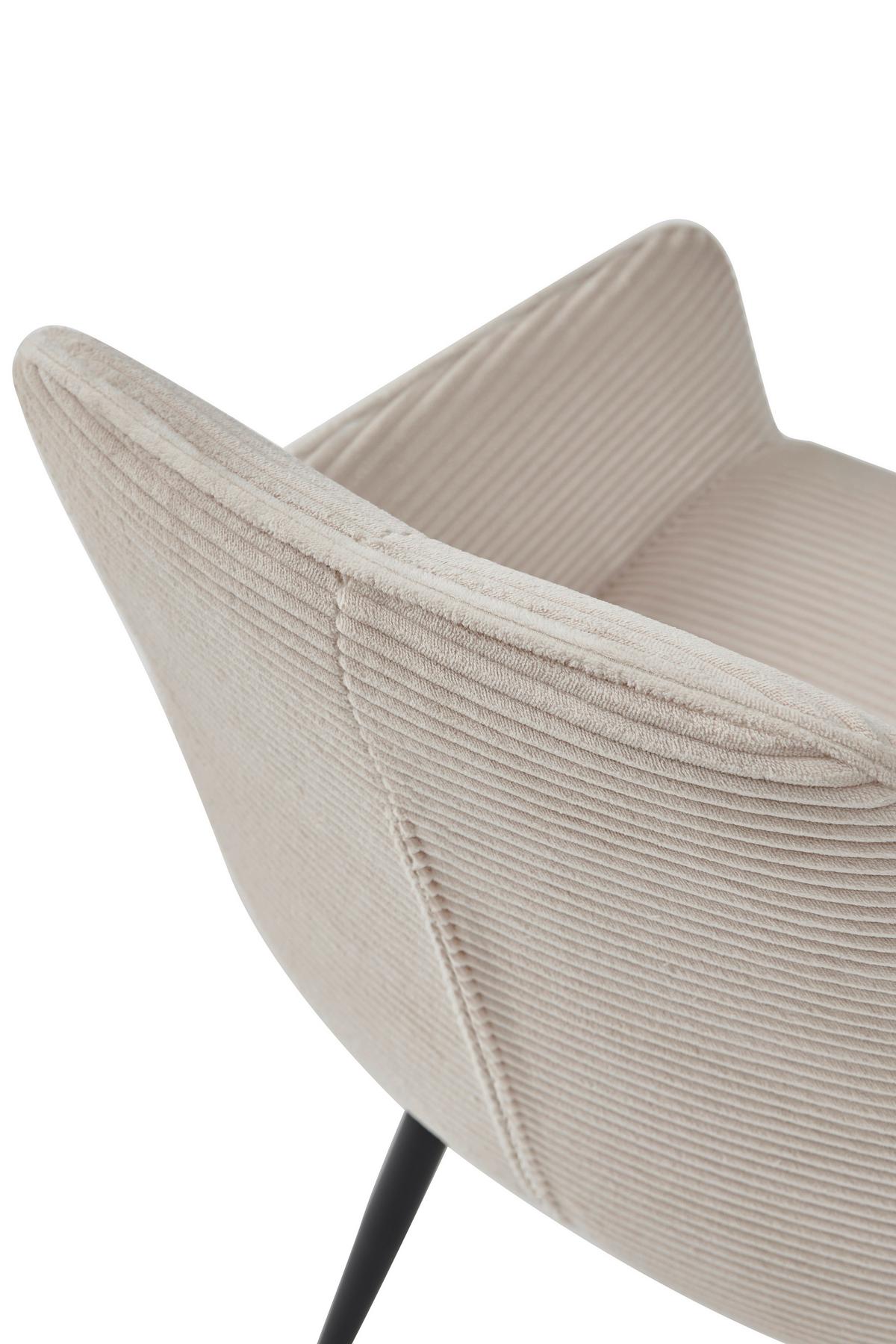 Armlehnstuhl-Set Verona II S 2er-Set - Beige/Schwarz, MODERN, Textil/Metall (55/85/61cm) - MID.YOU