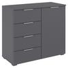 Kommode Lamella Grau B: 93 cm - Alufarben/Grau, MODERN, Holzwerkstoff (93/81/42cm) - Rauch Möbel