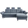 Ecksofa Brizzini Hellblau S: 250-280/176 cm - Blau/Silberfarben, MODERN, Holz/Textil (250-280/176cm) - Livetastic