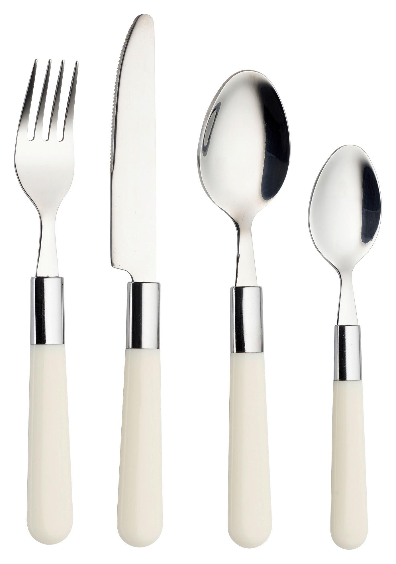 SADA PRÍBOROV 16-dielna - krémová, Design, kov - Echtwerk