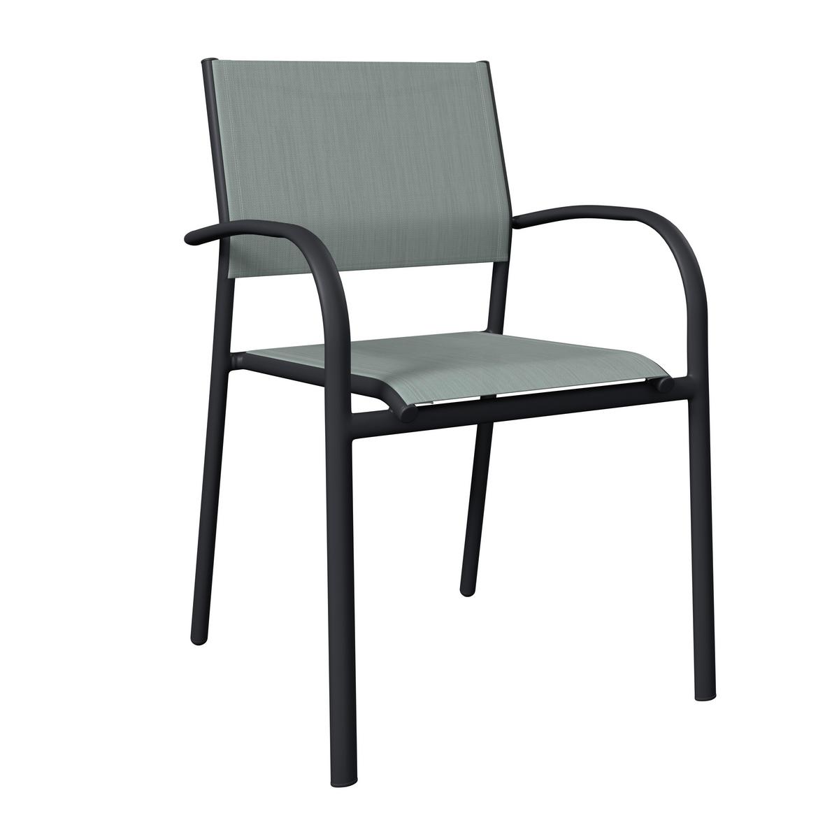 Gartensessel Paris - Anthrazit/Weiß, MODERN, Textil/Metall (57/85/57cm) - Beldano