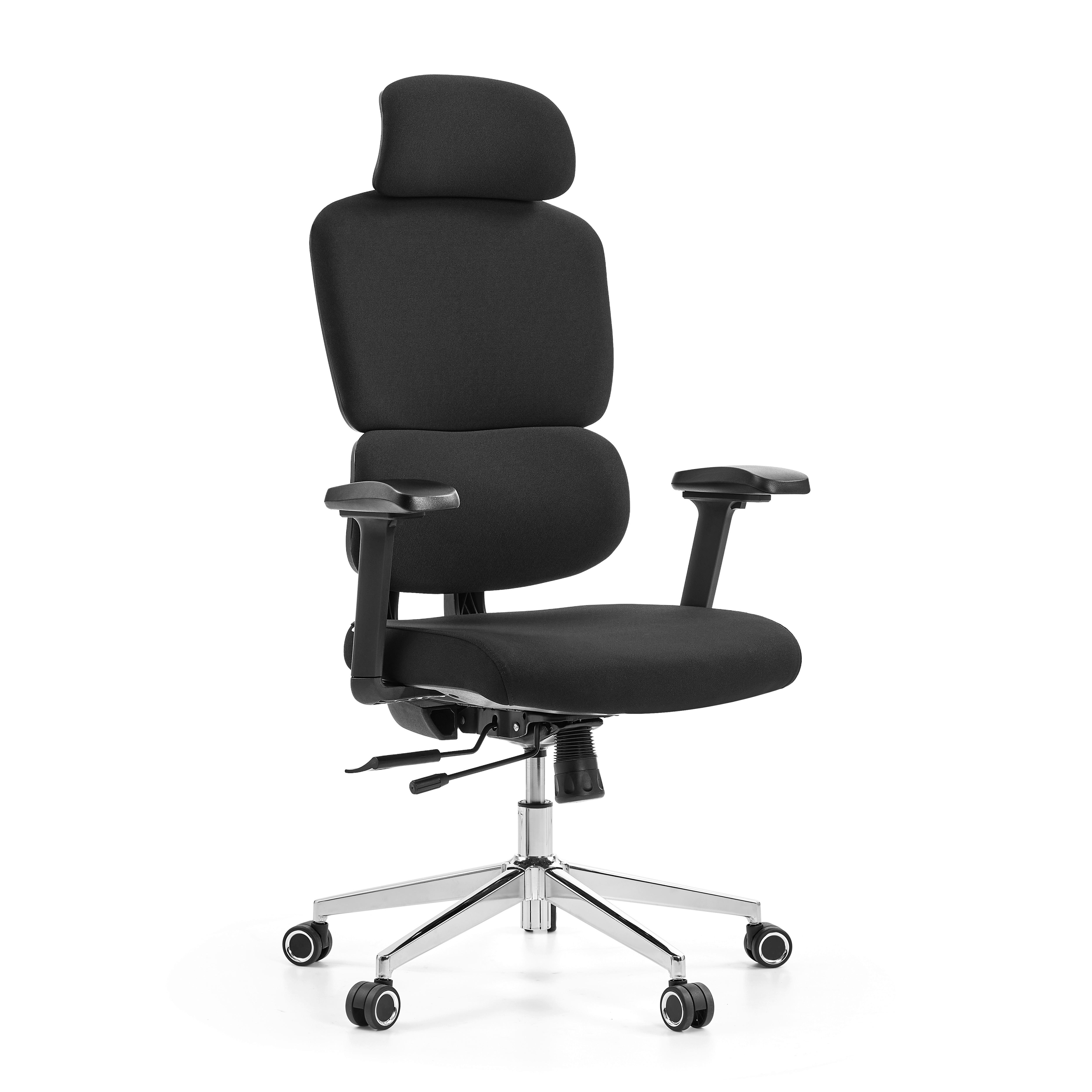 DREHSTUHL Ergomy Schwarz B: 68cm - Silberfarben/Schwarz, MODERN, Kunststoff/Textil (68/132/67cm) - MID.YOU