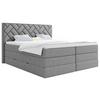 Boxspringbett inkl. Topper Silberfarben 140x200 cm Loreno - Silberfarben/Schwarz, MODERN, Holzwerkstoff/Textil (140/200cm) - MID.YOU