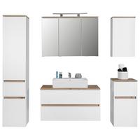 Badezimmer Marbella Weiß, Artisan Dekor B: 180 cm - Weiß/Eiche Artisan, MODERN, Holzwerkstoff (180/182/47cm)