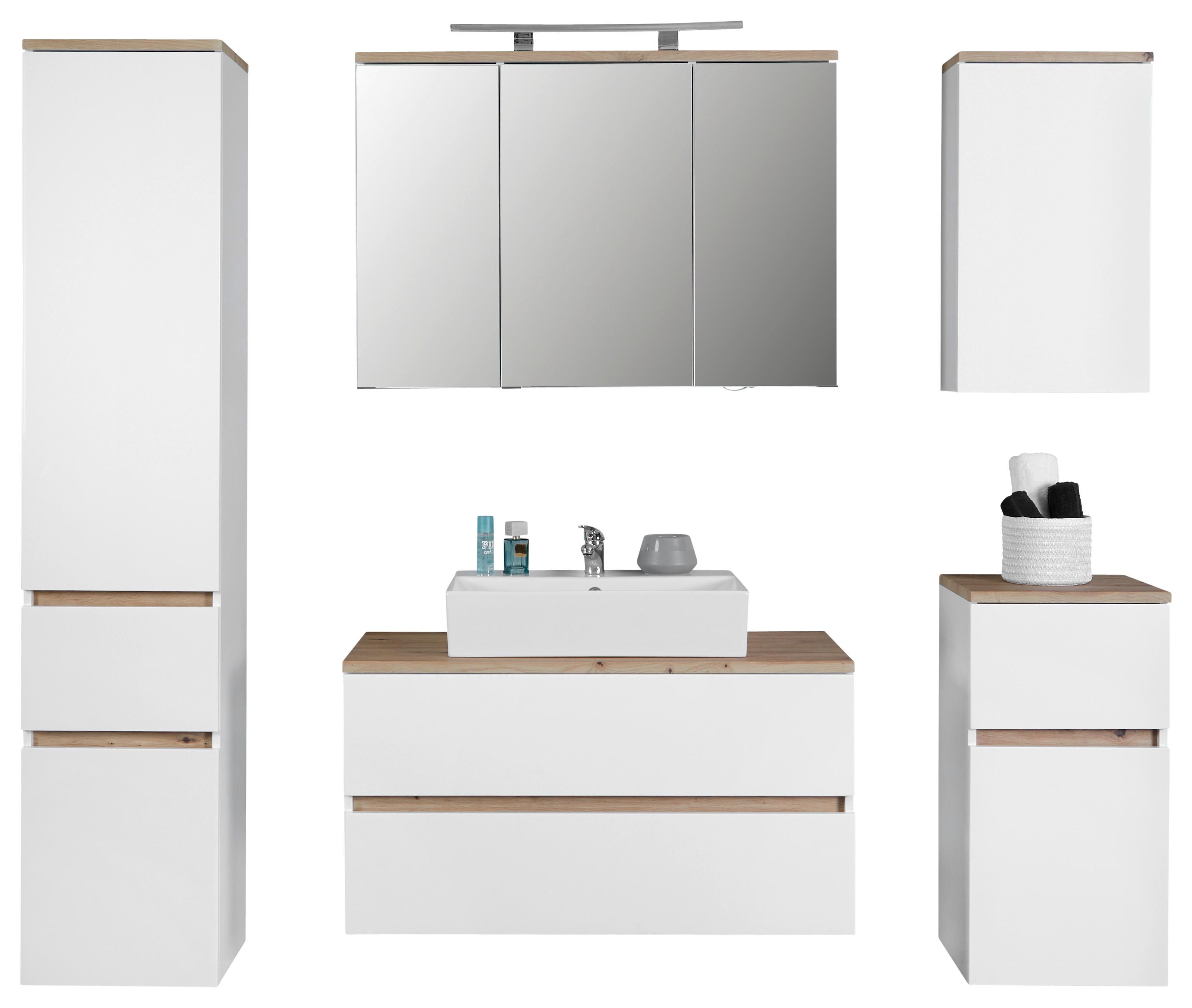 Badezimmer Marbella Weiß, Artisan Dekor B: 180 Cm