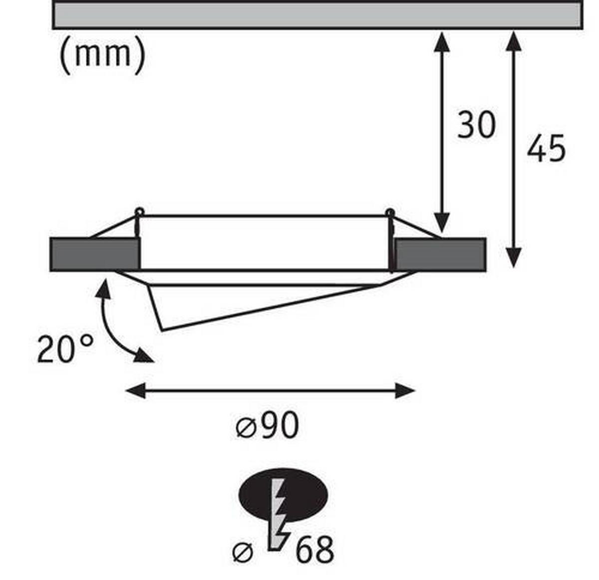 Deckenleuchte Ø 9 cm 3-Flammig dimmbar Rund - Design (9cm) - Paulmann
