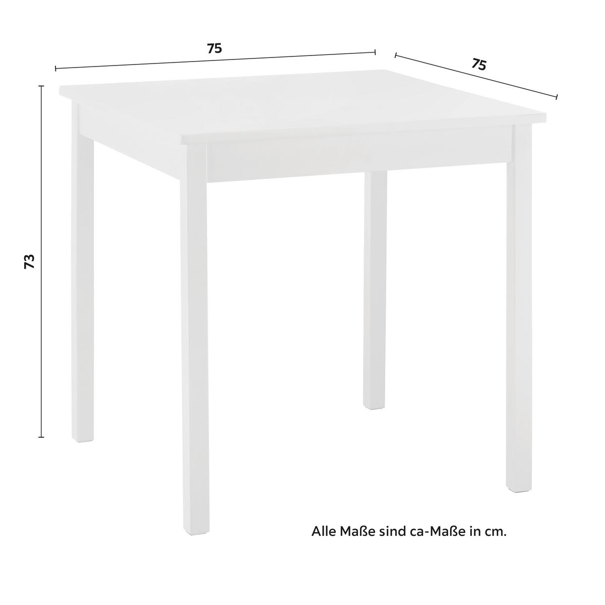 Jídelní set Matias bílá - bílá, Moderní, dřevo (75/75/73cm) - Bessagi Home