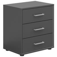 Nachtkästchen Smart 3 Graphit/graphit  H: 54 Cm - Anthrazit/Grauweiß, Basics, Holzwerkstoff (50/54/35cm)