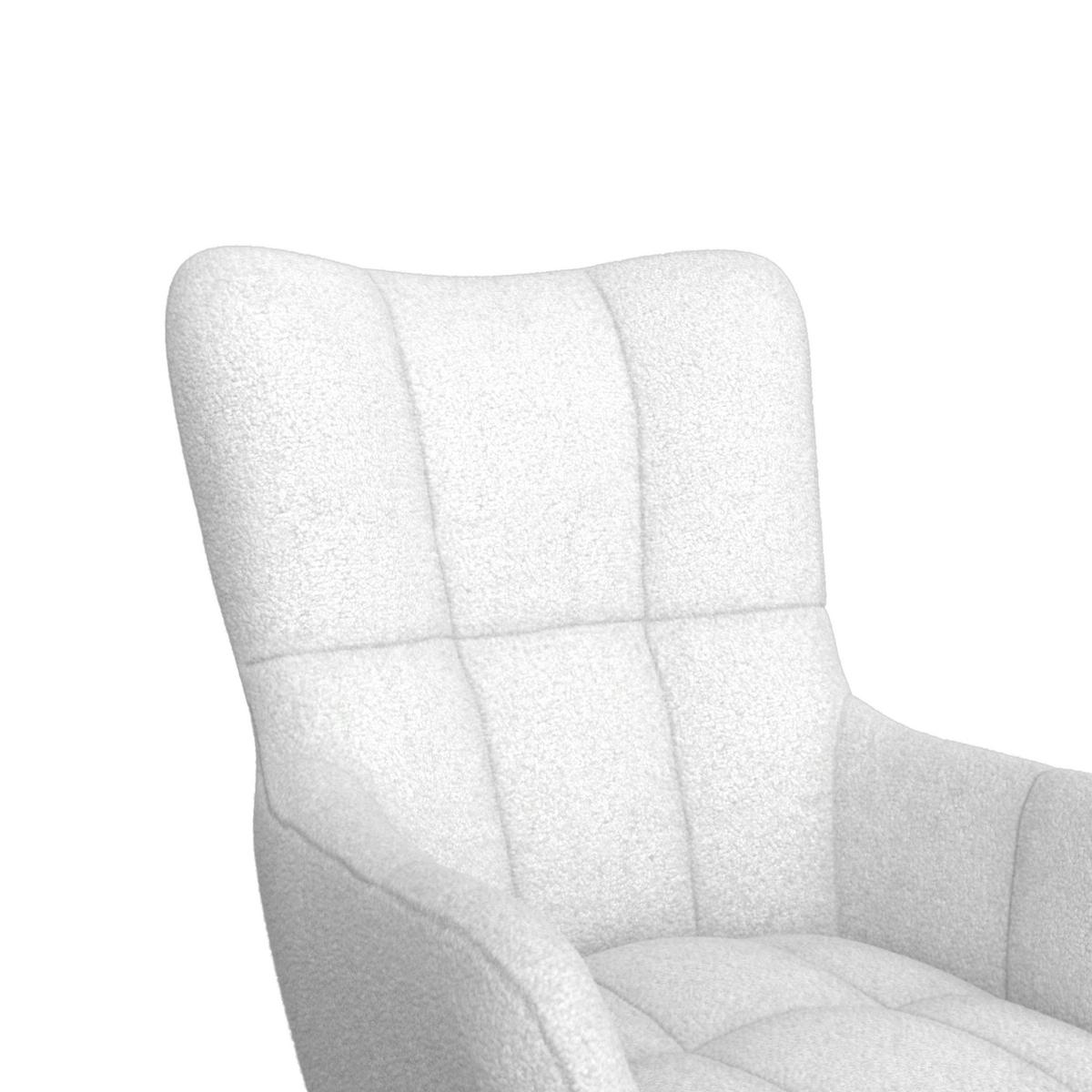 Ohrensessel Hanoi Webstoff weiß, B: 71 cm - Schwarz/Weiß, MODERN, Textil/Metall (71/98/83cm)