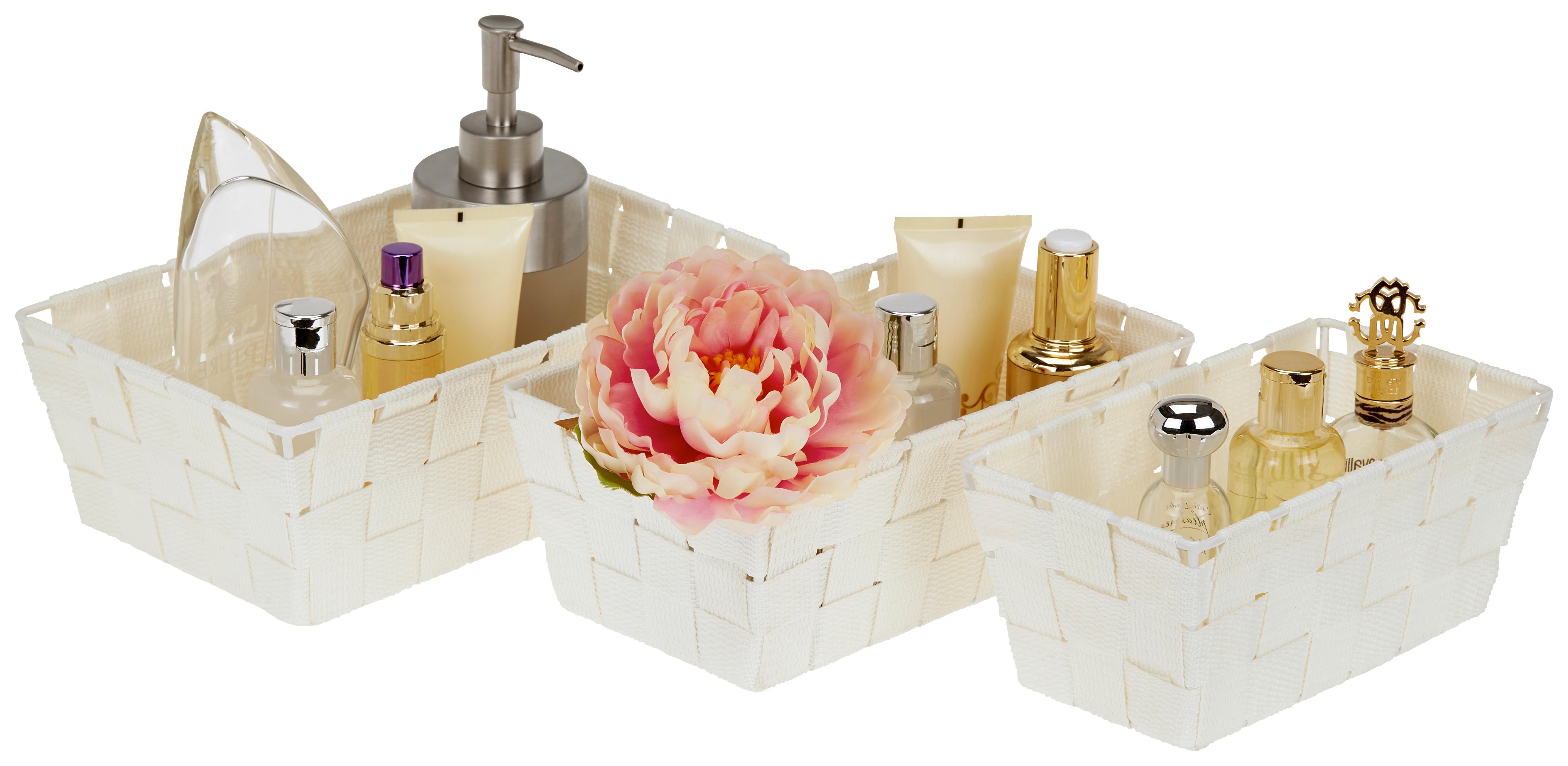 Aufbewahrungskorb Gesa 3-Teilig Kunststoff Weiß