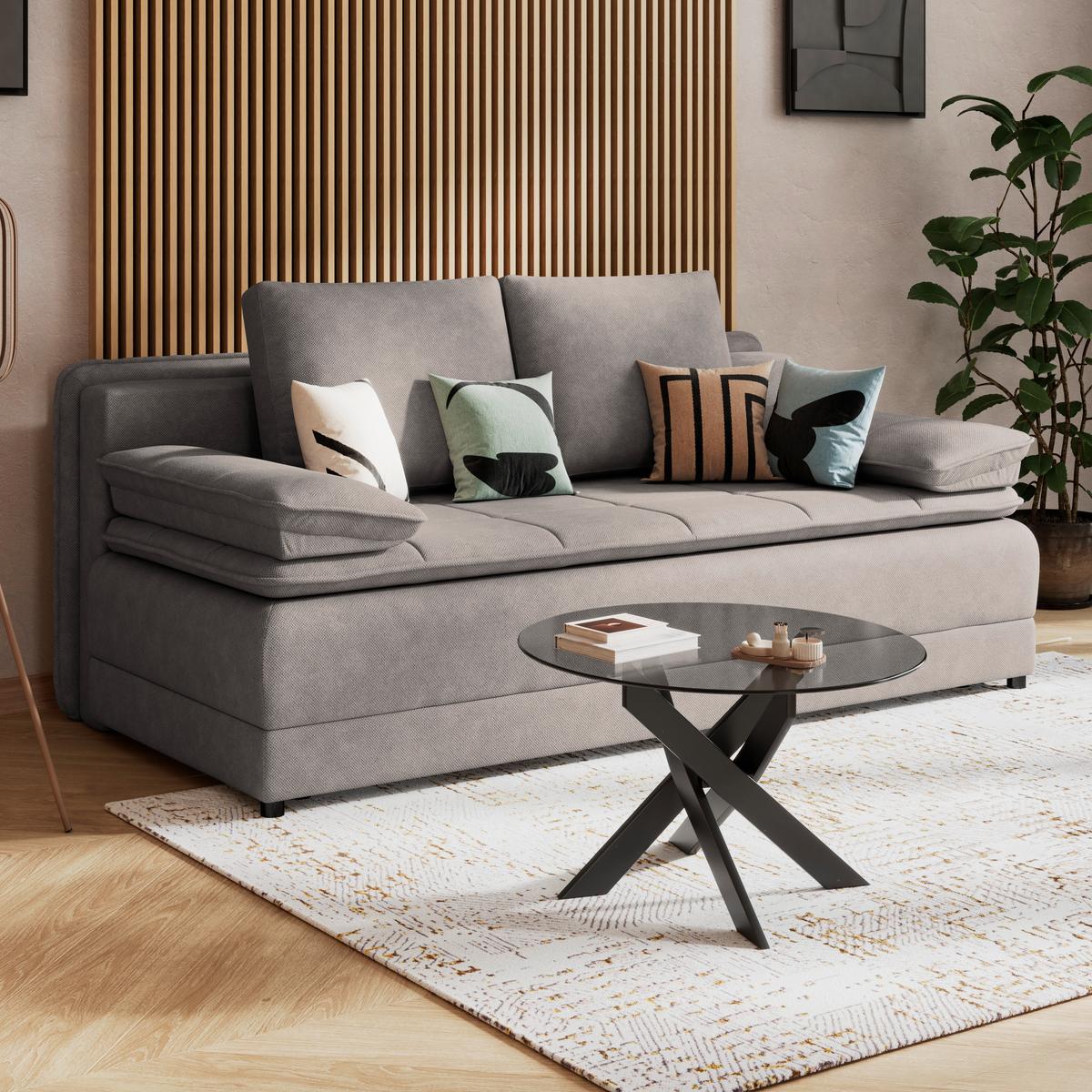 Kanapéágy Alice - taupe, Modern, textil (202/73-92/105cm)