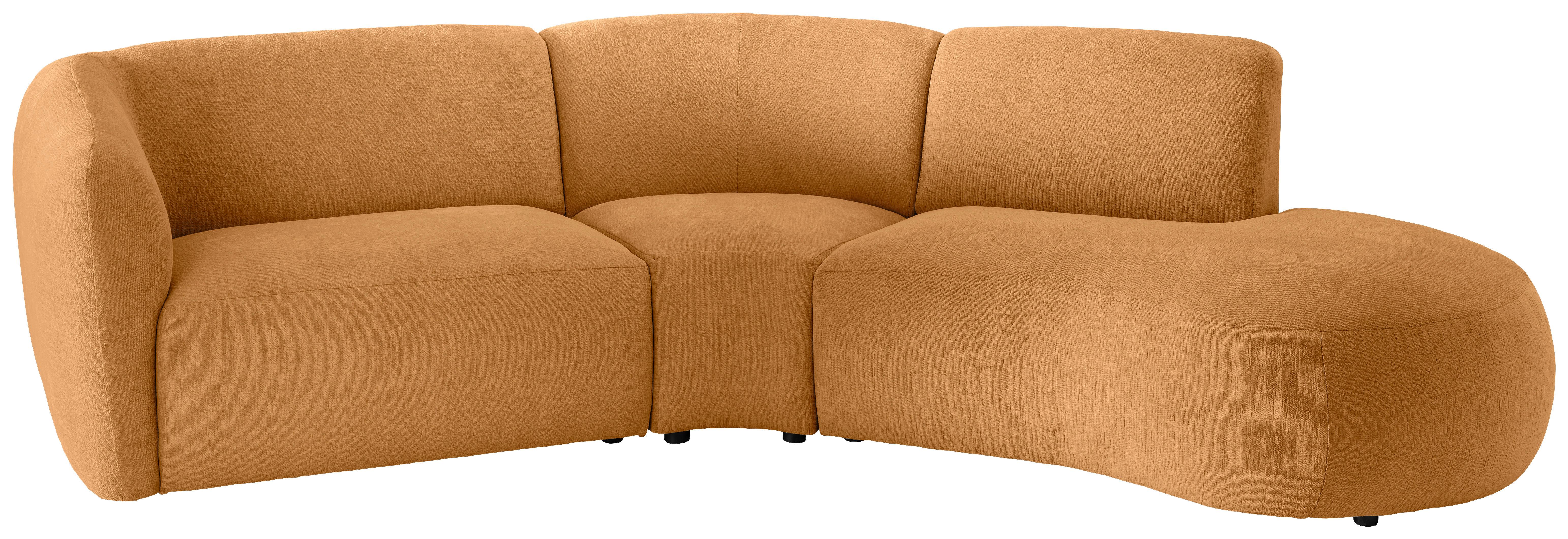 ECKSOFA Jesi, Goldfarben S: 276x182 cm - Goldfarben/Schwarz, MODERN, Textil (276/182cm) - Livetastic