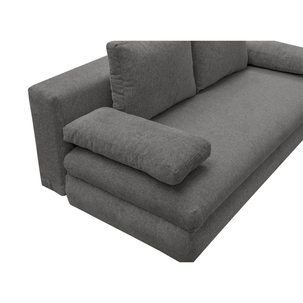 Schlafsofa Olso Dunkelgrau, Lf: 200x140 Cm - Dunkelgrau/Schwarz, Trend, Holz/Kunststoff (205/72/100cm)