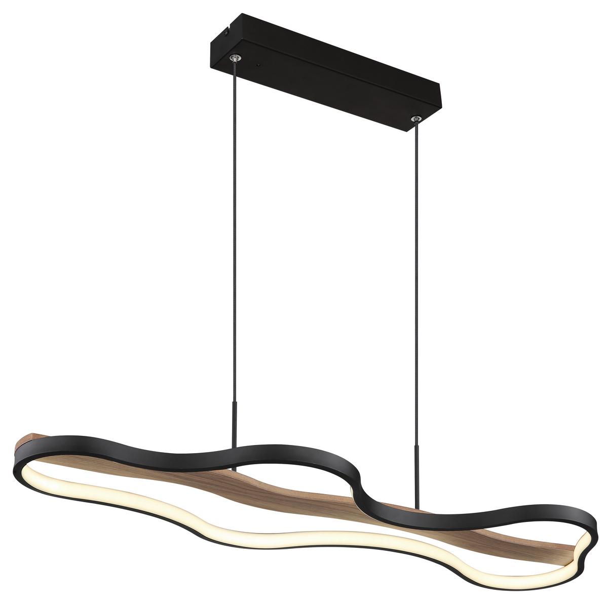 Led Függőlámpa 67181h - sötétbarna/fekete, Design, műanyag/fa (80,6/29/150cm) - Globo
