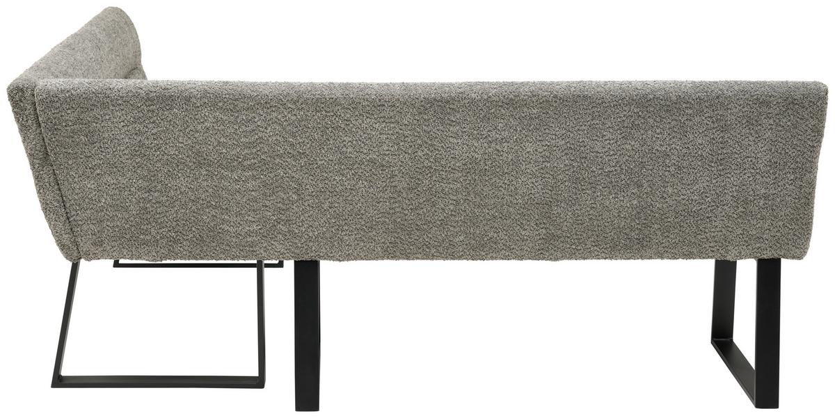 Eckbank Kea Grau, S: 190x150cm - Schwarz/Grau, KONVENTIONELL, Textil/Metall (190/150cm) - MID.YOU
