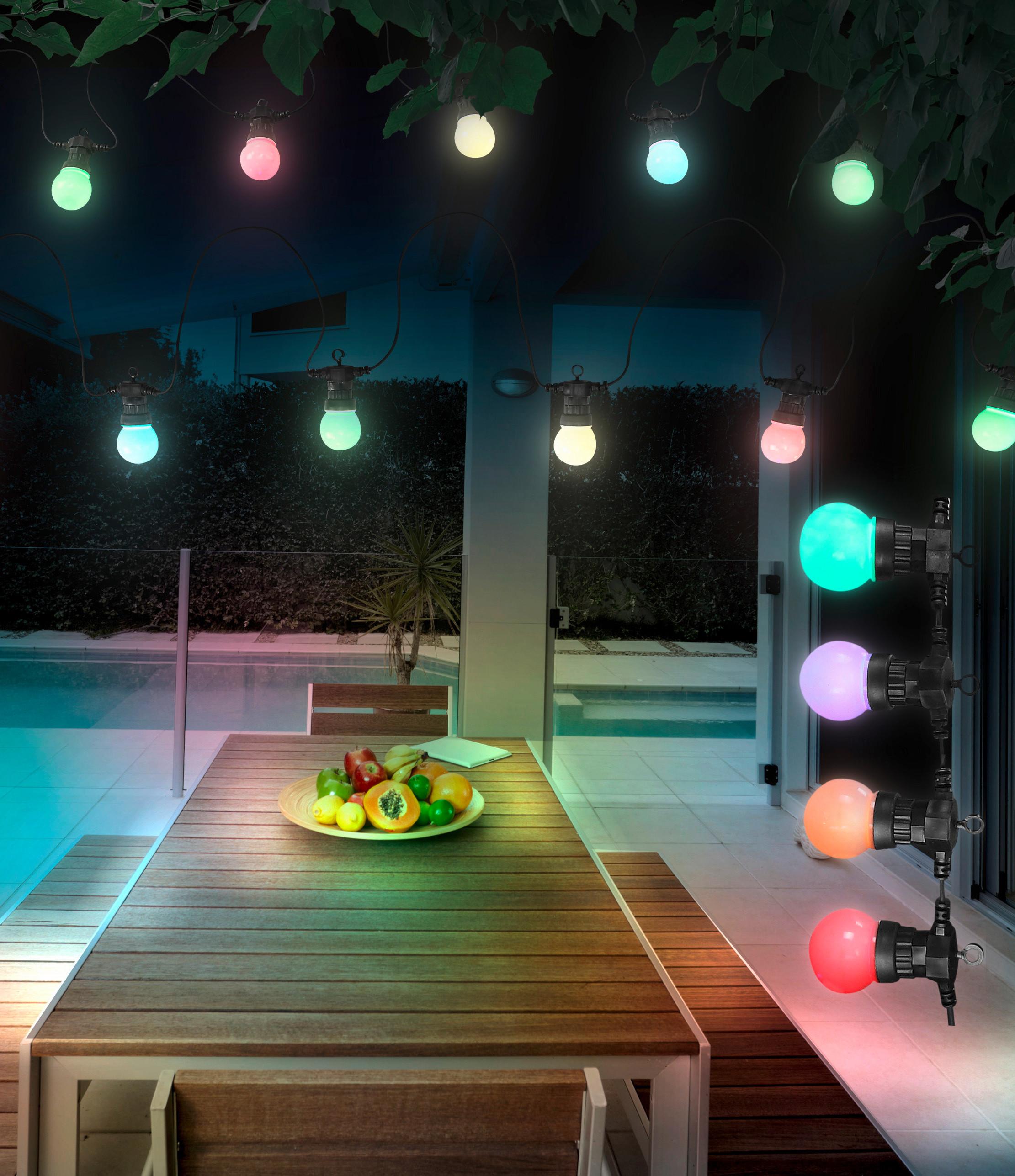 Lichterkette Multicolor 300cm - Opal/Schwarz, Design, Kunststoff (1250/5/11,3cm) - Globo