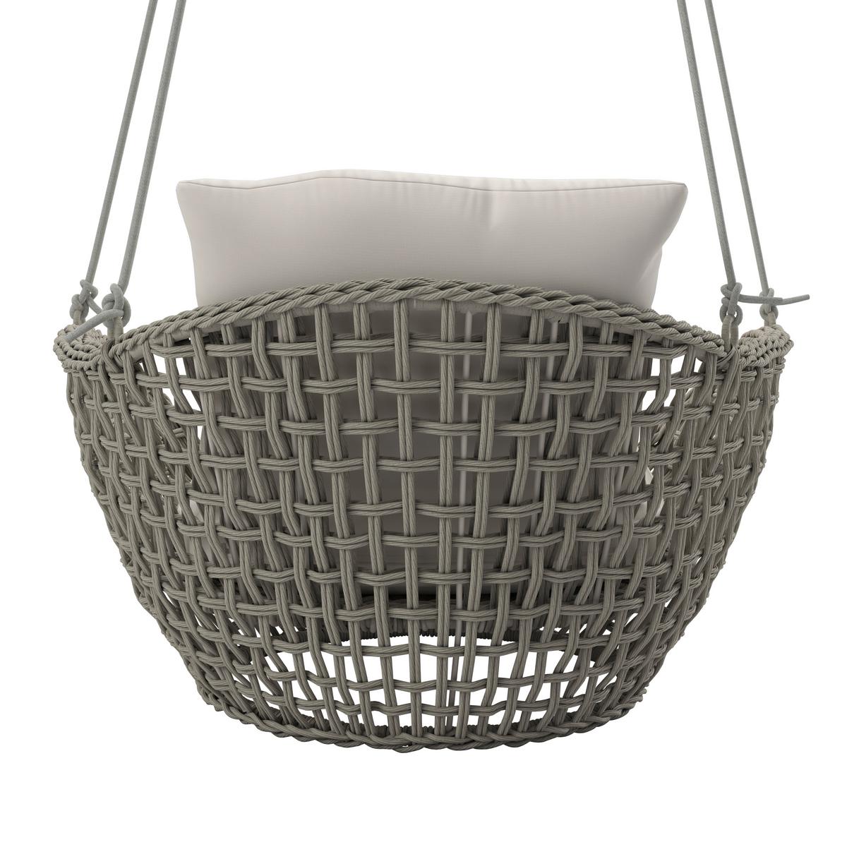 ZÁVĚSNÉ KŘESLO ELODIE - krémová, Moderní, kov/textil (83/73/48cm) - Bessagi Garden