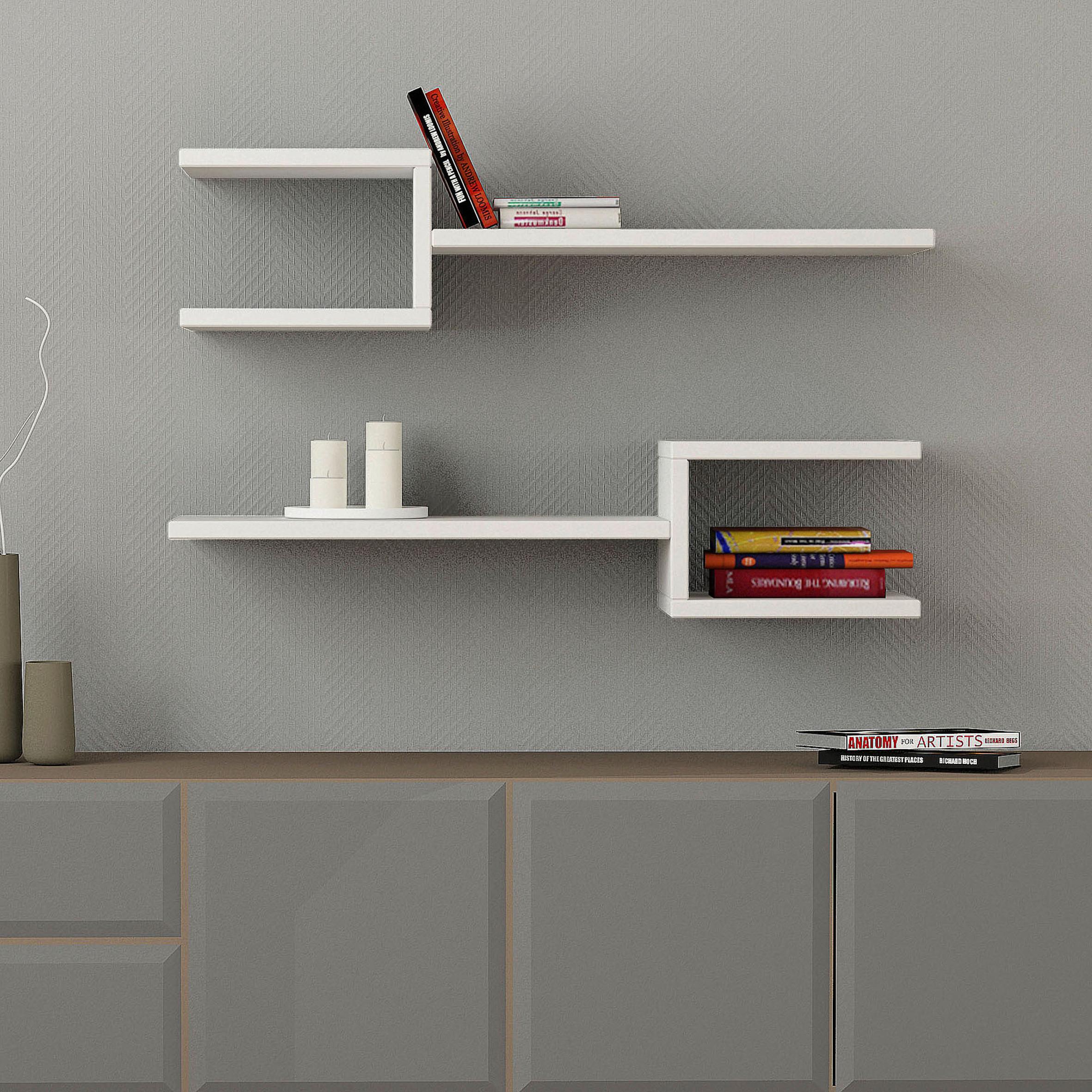 Wandboard Fork Regal - Weiß, Design, Holzwerkstoff (75/17/20cm) - Livetastic