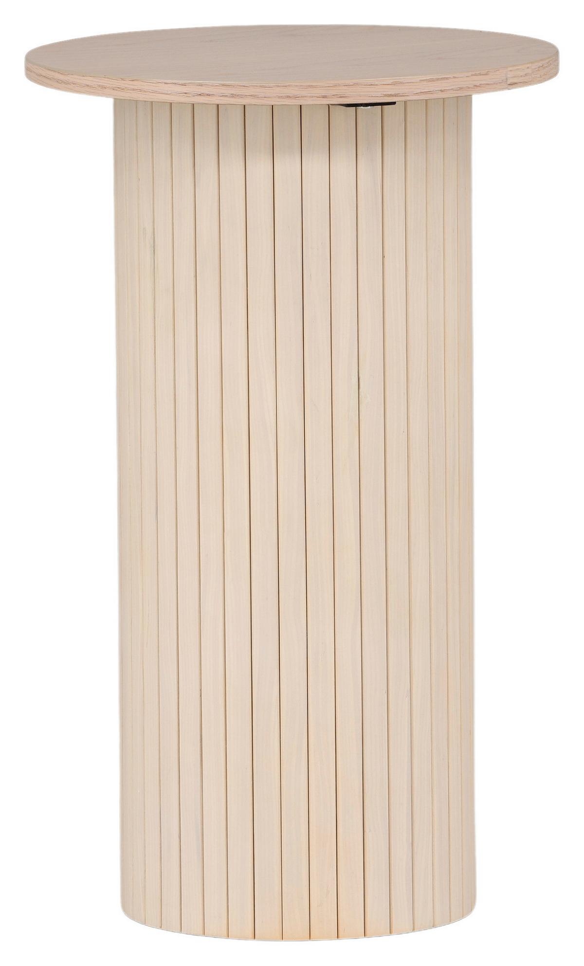 Beistelltisch Bianca - Beige/Weiß, Design, Holzwerkstoff (40/40/65cm) - Livetastic