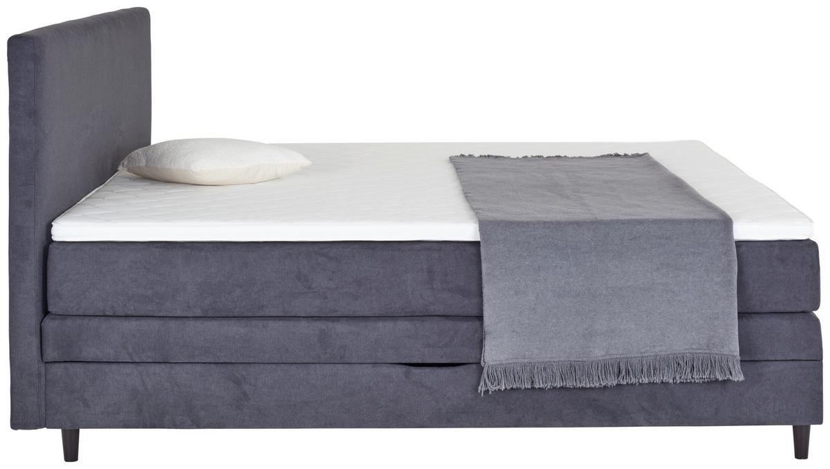 Boxspringbett Kleopatra - Anthrazit, KONVENTIONELL, Holz/Holzwerkstoff (180/200cm) - Ondega