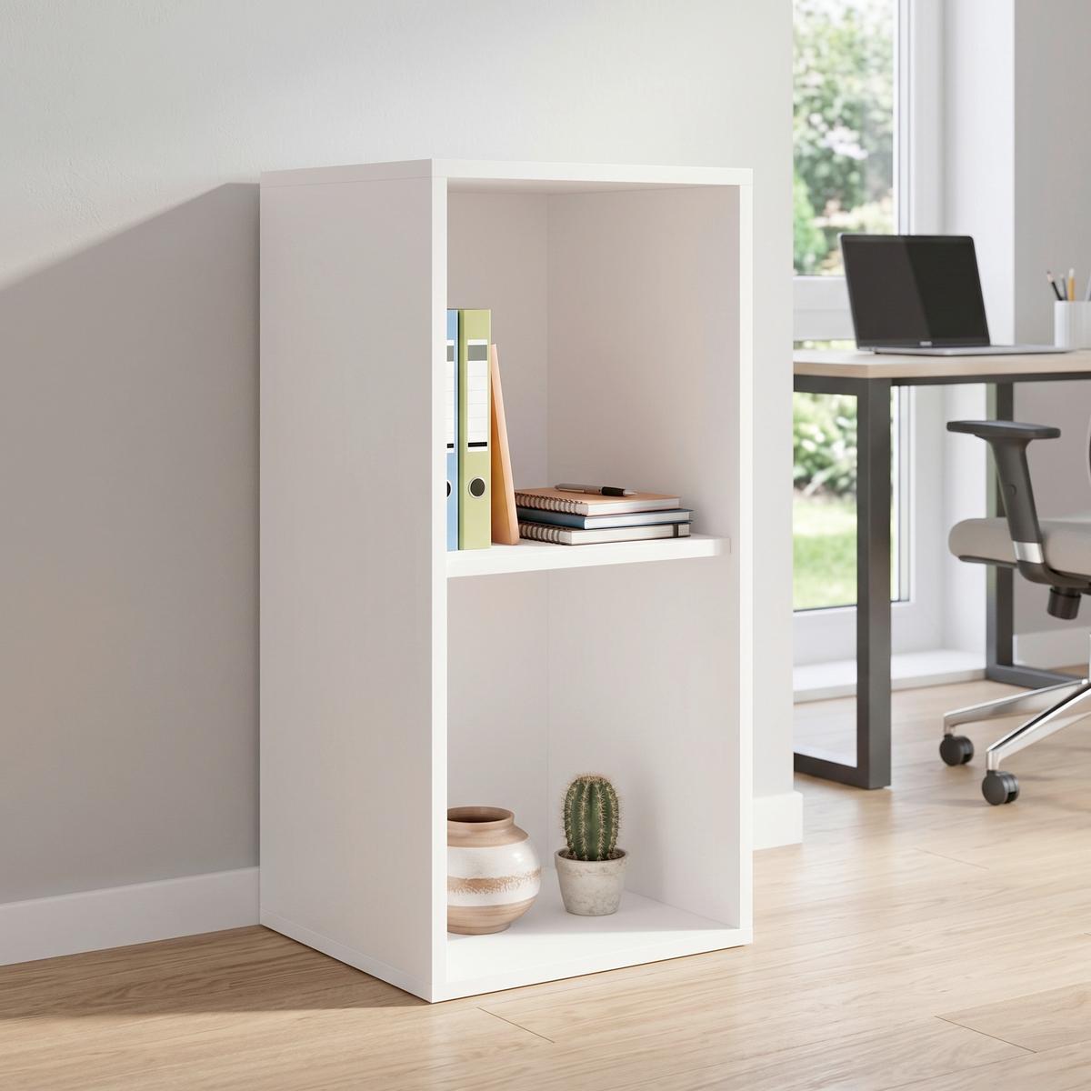 Regál na dokumenty š: 35 cm, bílá - bílá/barvy buku, Moderní, kompozitní dřevo (35/74/37cm) - P & B