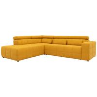 Ecksofa + Kopfteilverstellung Brandon Orange Mikrofaser - Schwarz/Orange, Design, Textil (228/275cm) - MID.YOU