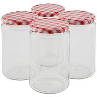EINMACHGLAS-SET Julia, 720 ml - Transparent/Rot, Basics, Glas/Kunststoff (0,72l) - Luca Bessoni