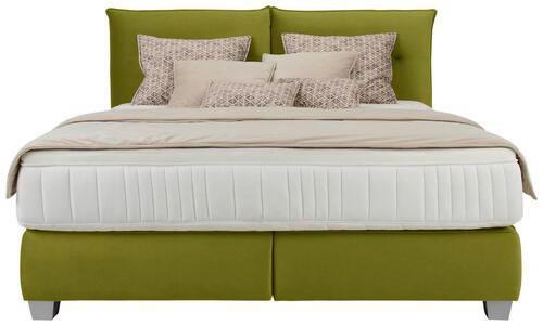 Posteľ boxspring Fog 160x200cm,olivová - olivovozelená/strieborná, Lifestyle, textil/plast (160/200cm) - Premium Living