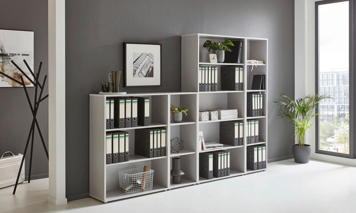 Aktenregal Office Edition Grau B: 257cm - Silberfarben/Grau, MODERN, Holzwerkstoff (257/185,6/33cm) - MID.YOU