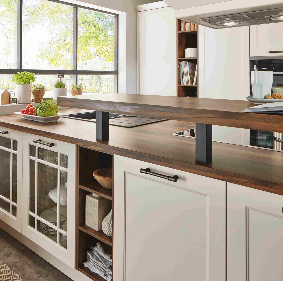 Einbauküche Caracas Frei Planbar Landhausstil - Creme, MODERN, Holzwerkstoff - Vertico