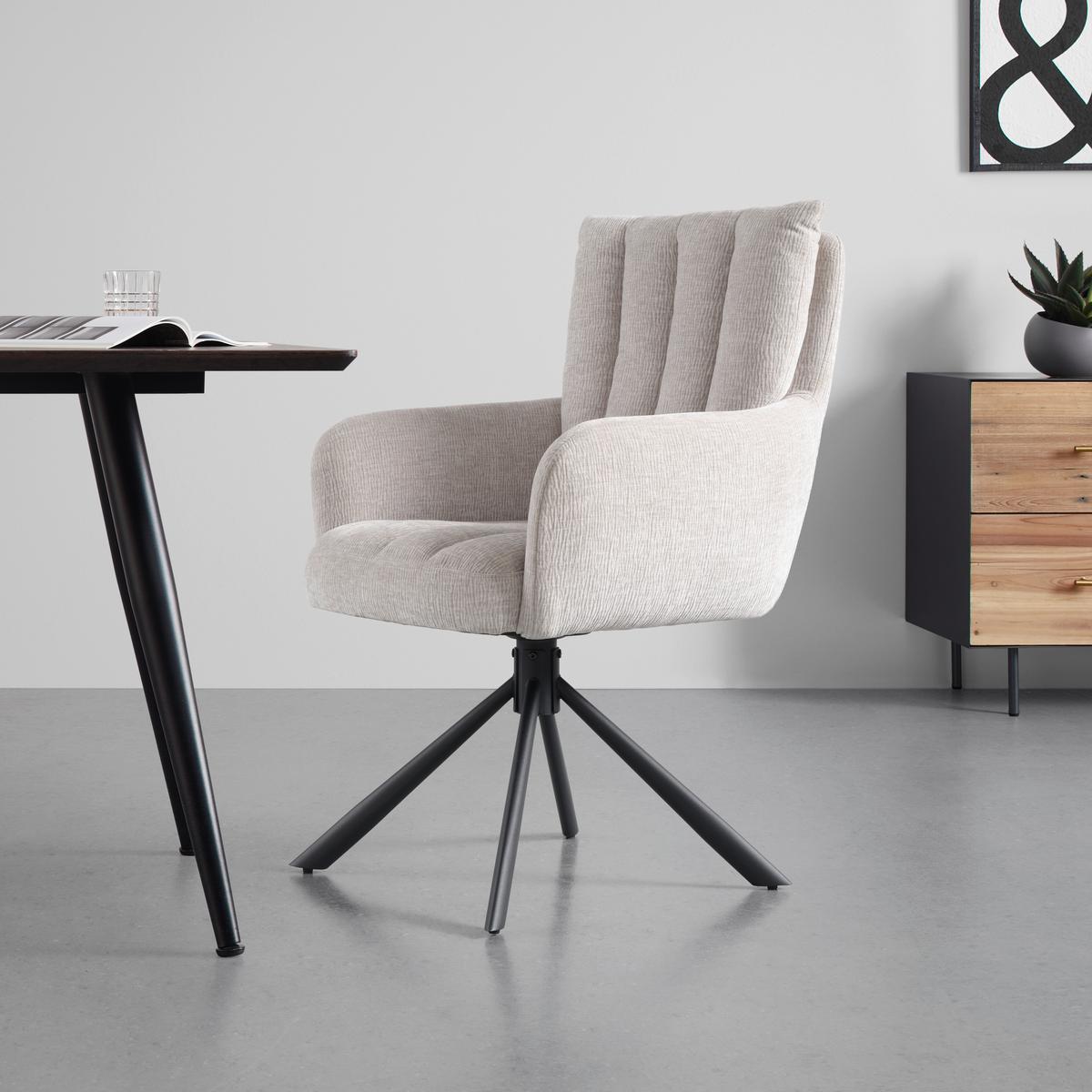 ŽIDLE S PODRUČKAMI CHARLOTTE -TREND- - černá/světle šedá, Moderní, kov/textil (61/96/67cm) - Mömax