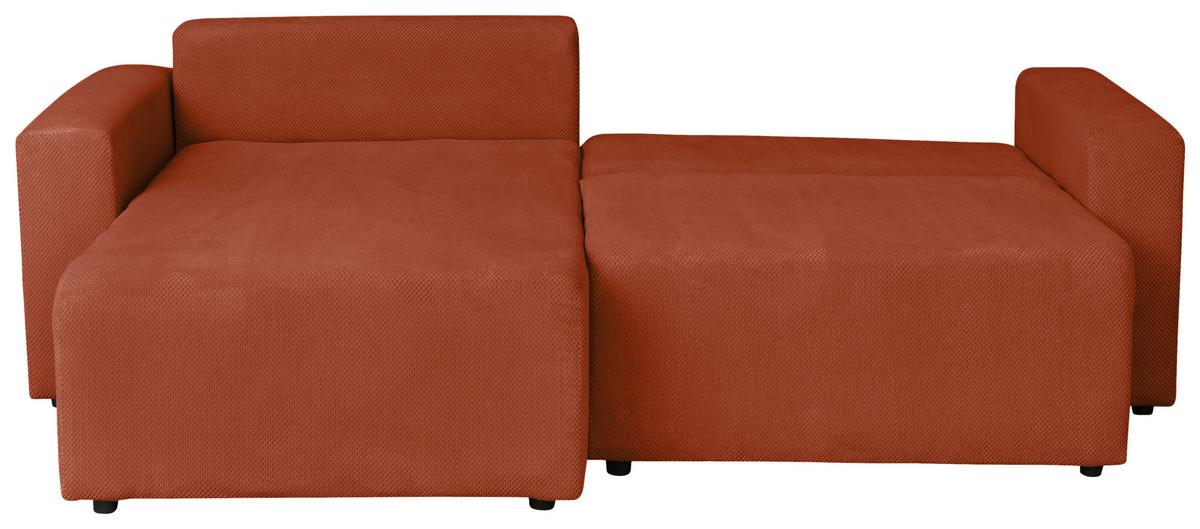 Ecksofa Dallas Bourcle Rostfarben 173x258 cm - Rostfarben/Schwarz, MODERN, Holz/Kunststoff (173/258cm)