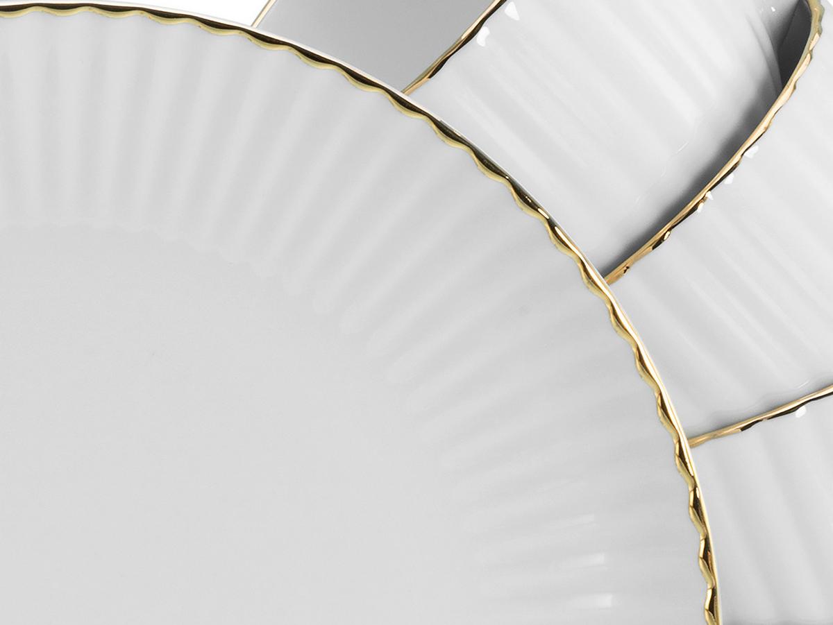 Kaffeeservice Allegra Goldfarben/weiß 18--Teilig - Goldfarben/Weiß, Basics, Keramik - Creatable