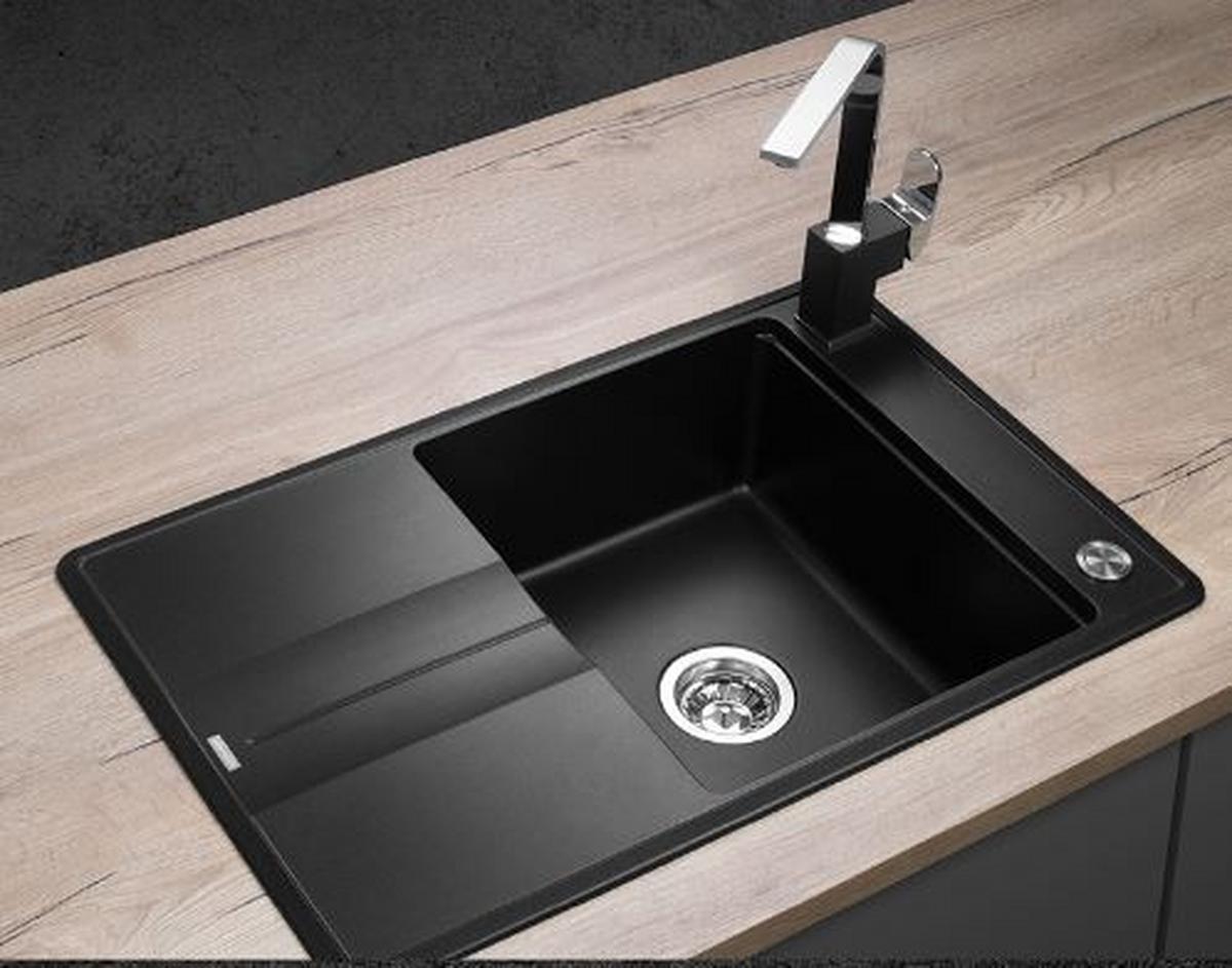 Granitový drez Concept DG10N50BC - čierna, Modern, kameň (78/50/30,6cm) - Concept