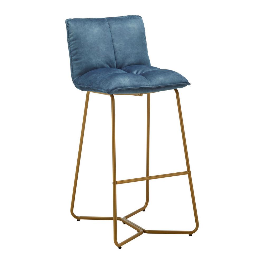Barová stolička Fonia Zo Zamatu - Modrá