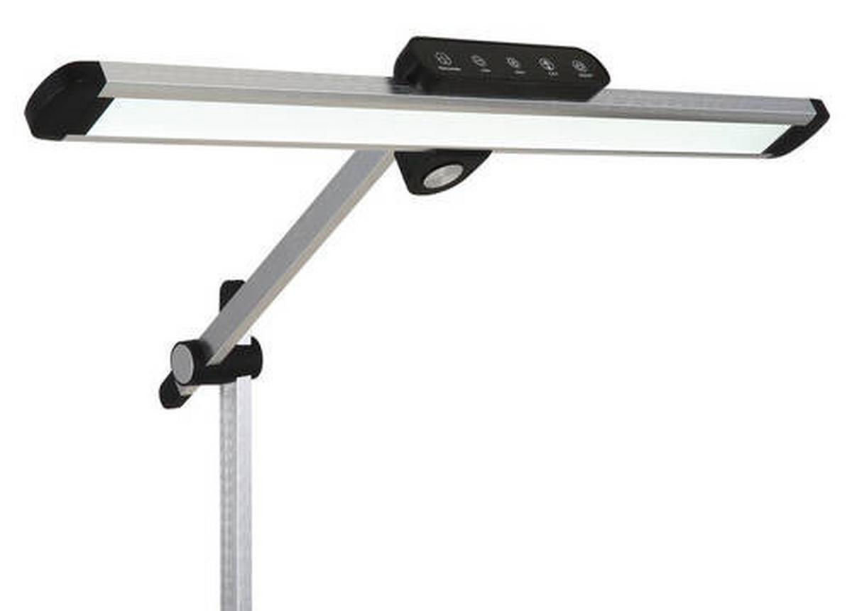 LED-Schreibtischleuchte 58453 - Silberfarben/Schwarz, Design, Kunststoff/Metall (36,8/50/61,2cm) - Globo