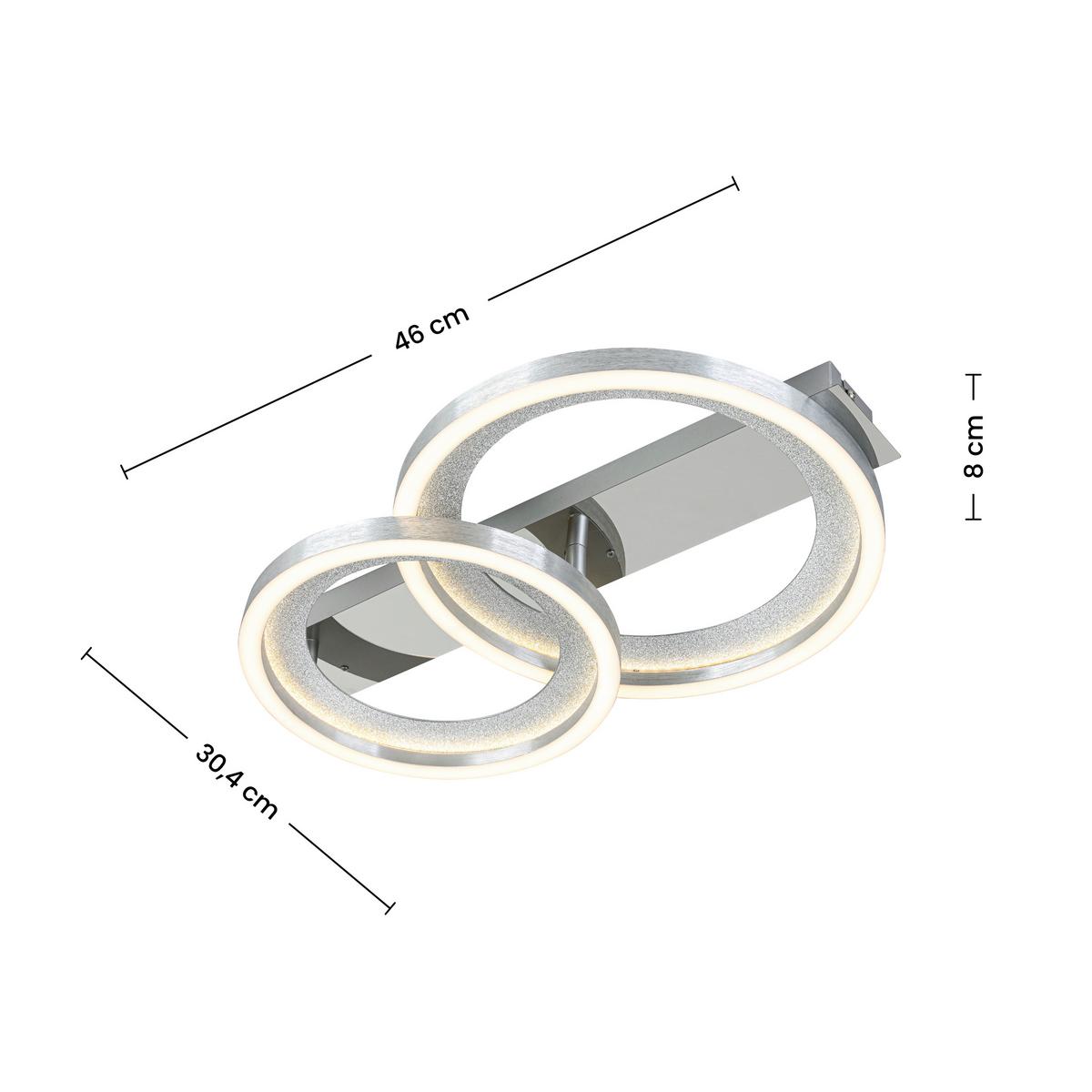 LED-DECKENLEUCHTE CALOGERO - Chromfarben/Silberfarben, Basics, Kunststoff/Metall (46/30,4/8cm) - Luca Bessoni