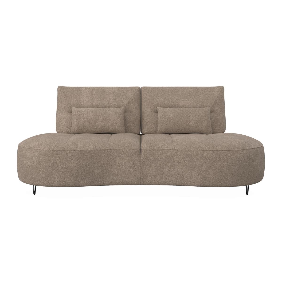 Dvoumístná pohovka BENNY, hnědé buklé, max. 360 kg - černá/hnědá, Moderní, kov/dřevo (224/85/114cm) - Bessagi Home