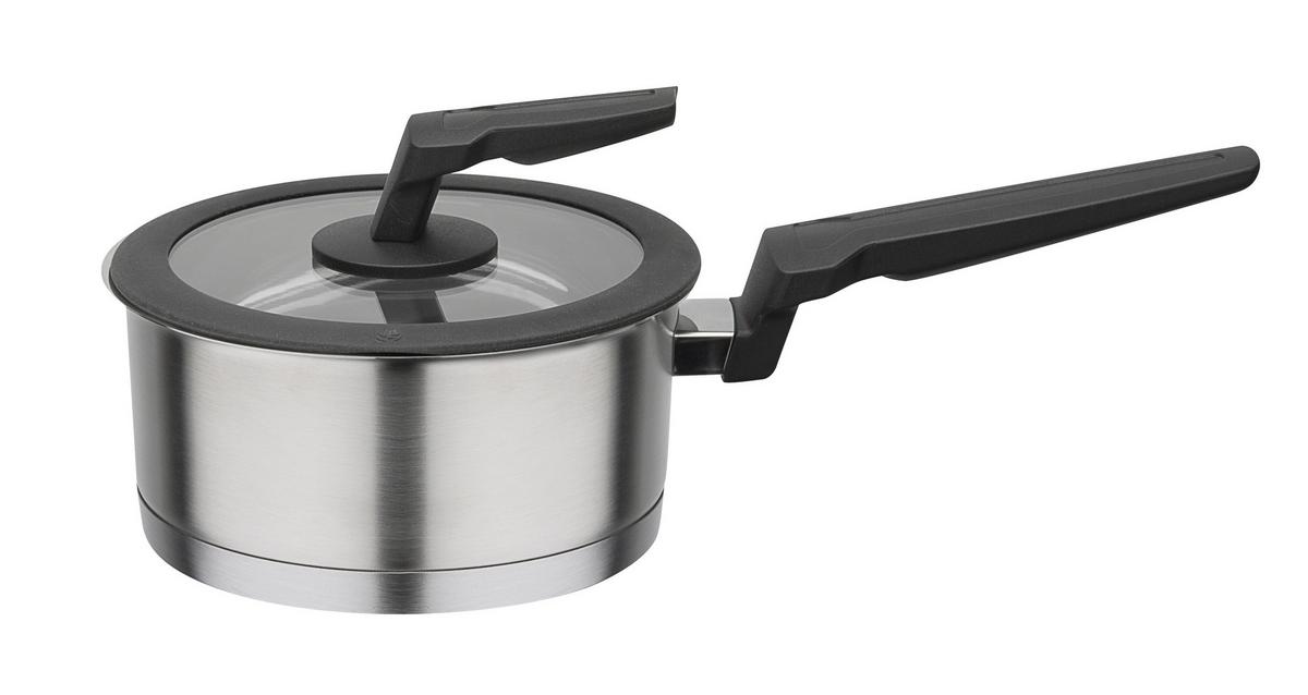 Kochtopfset Edelstahlfarben - Klar/Edelstahlfarben, Basics, Glas/Metall - GSW