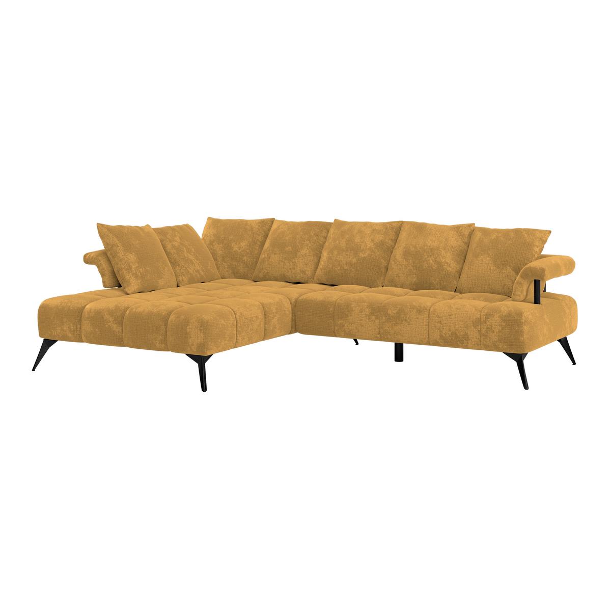 Rohová sedačka VANESSA NEW nutná š. dveří 90 cm, levá - černá/barvy zlata, Moderní, kov/textil (200/297cm)