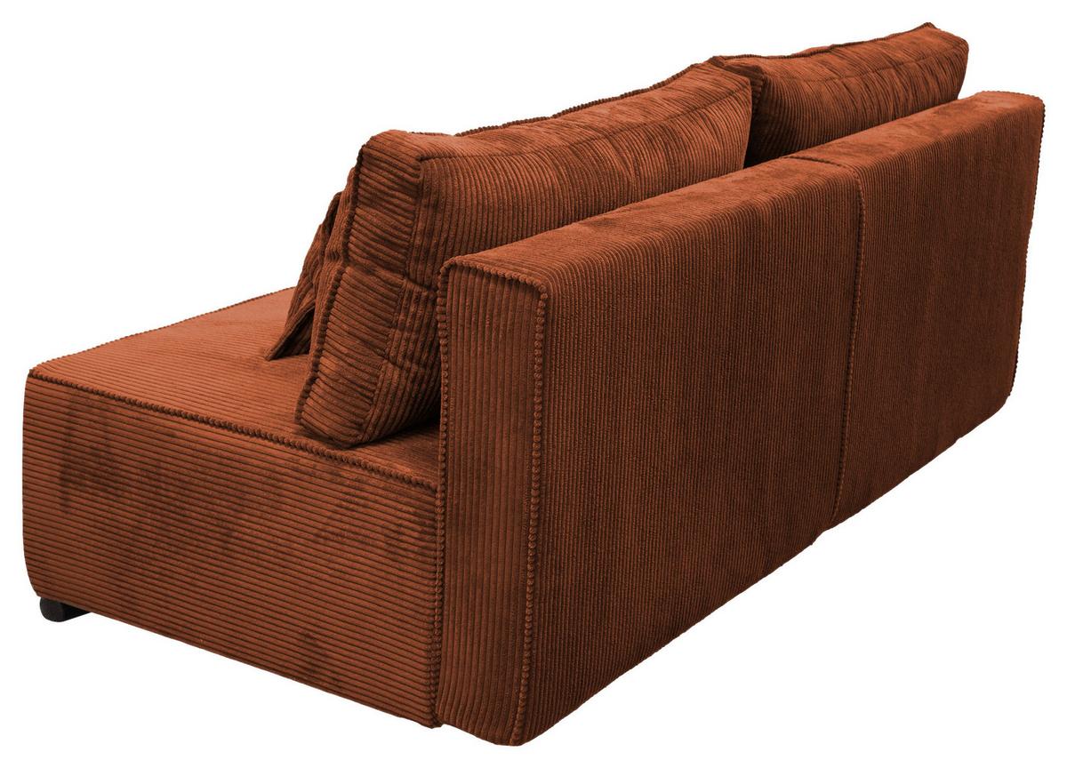 Schlafsofa Flow Rostfarben B: 202 Cm - Rostfarben/Schwarz, Design, Textil (202/90/99cm) - MID.YOU