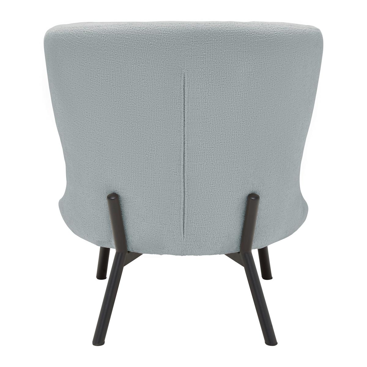 Trendové kreslo FLORIS, sivomodrá ženilka, max. 140 kg - čierna/sivomodrá, Romantik / Landhaus, kov/drevo (67/77/73cm) - Mömax