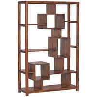 Wandregal Sheesham Sheeshamfarben B: 115 cm - Sheeshamfarben, Design, Holz (115/180/40cm) - MID.YOU