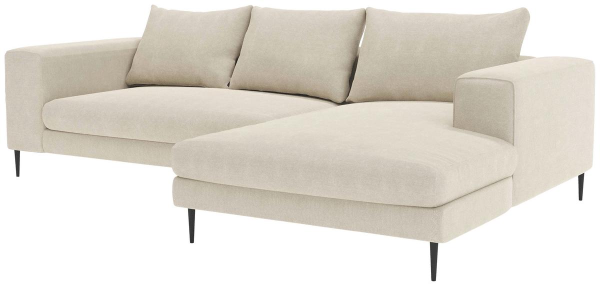 Ecksofa Aurora Ii - Beige/Schwarz, MODERN, Textil (275/170cm) - Trendmanufaktur