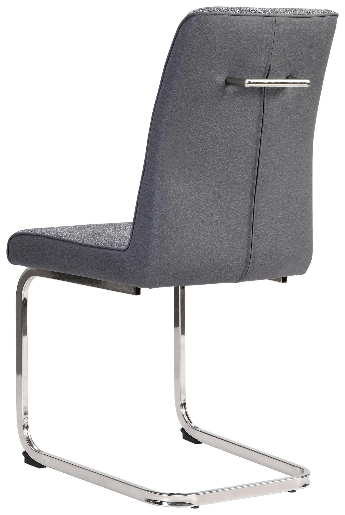 Schwingstuhl Astrid Giga-S - Grau/Nickelfarben, KONVENTIONELL, Textil/Metall (48/95/60cm)