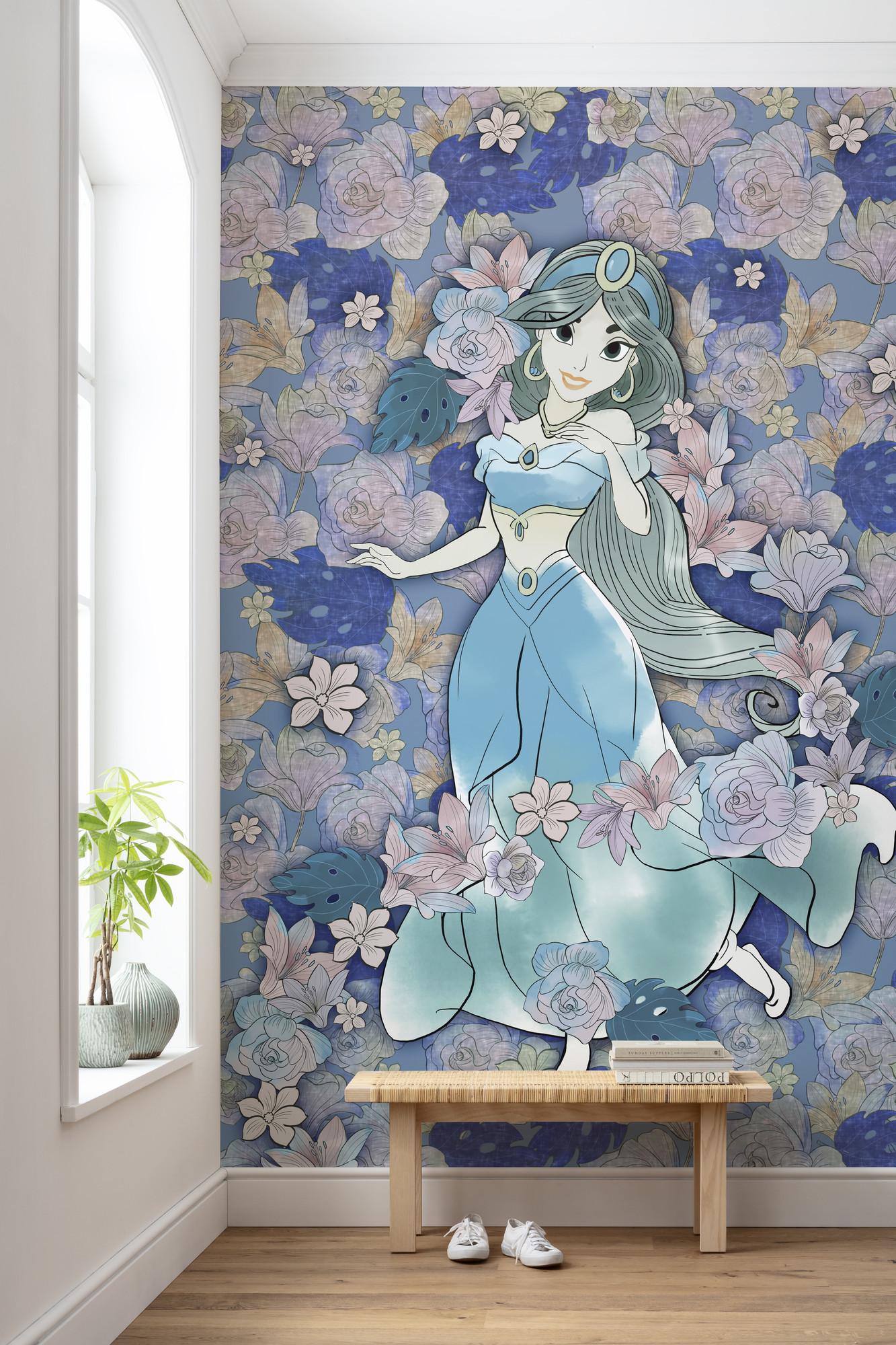 Fototapete Jasmin Colored Flowers - Blau/Lila, Trend, Textil (200/280cm)