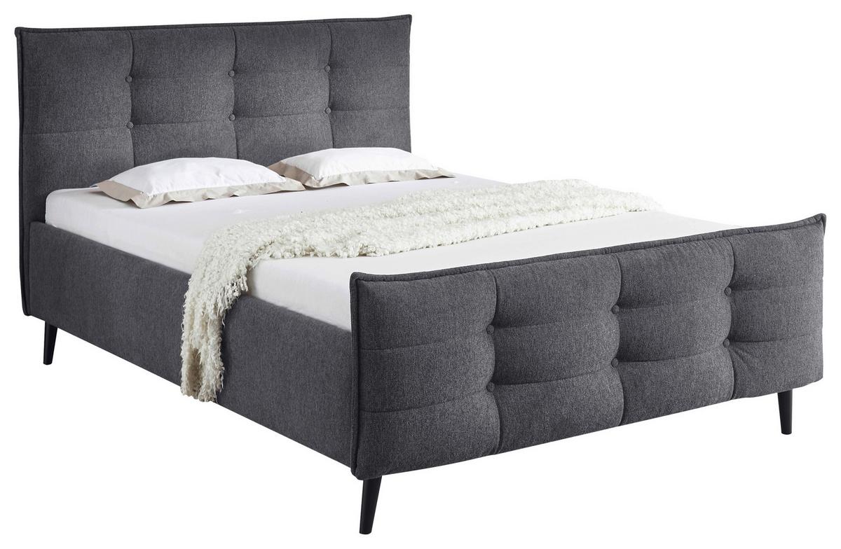 Polsterbett Mario B 140x200 cm Anthrazit - Anthrazit, Basics, Holzwerkstoff/Textil (140/200cm) - MID.YOU
