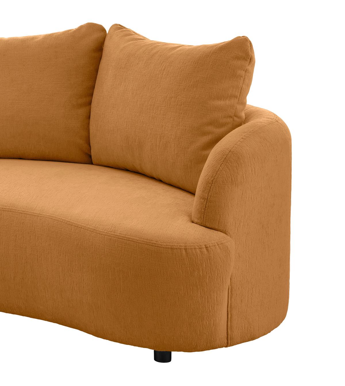 Ecksofa Goldfarben S: 250x139 cm - Goldfarben/Schwarz, MODERN, Textil (250/139cm) - Livetastic