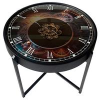 Couchtisch Rund Glas/Metall Time3,multicolor,d:ca. 71,5cm - Multicolor/Schwarz, Trend, Glas/Metall (71,5/57/71,5cm)